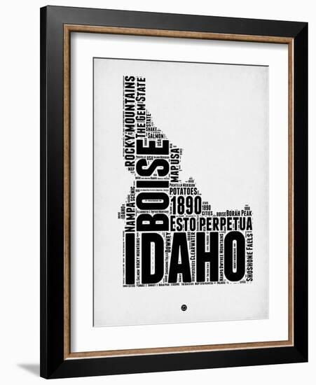 Idaho Word Cloud 2-NaxArt-Framed Art Print