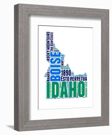 Idaho Word Cloud Map-NaxArt-Framed Art Print