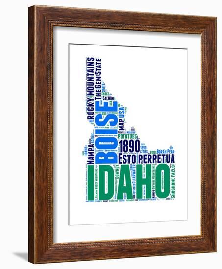 Idaho Word Cloud Map-NaxArt-Framed Art Print