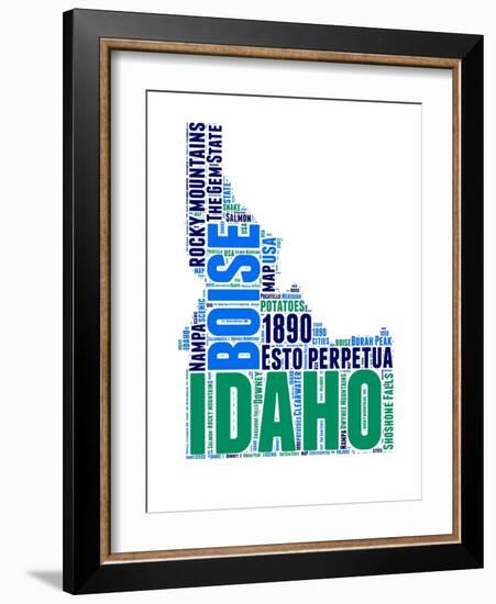 Idaho Word Cloud Map-NaxArt-Framed Art Print