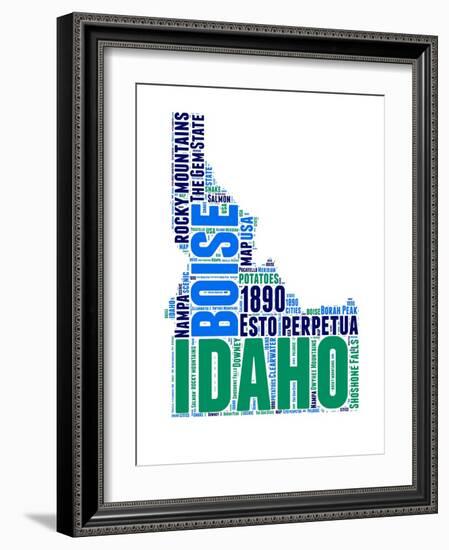 Idaho Word Cloud Map-NaxArt-Framed Art Print