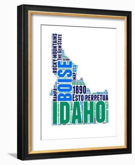 Idaho Word Cloud Map-NaxArt-Framed Art Print