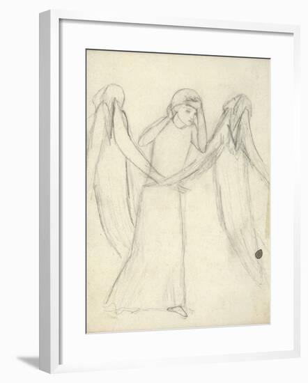 Idea for 'La Belle Dame Sans Merci' (Pencil on Paper) (See also 200312)-Elizabeth Eleanor Siddal-Framed Giclee Print