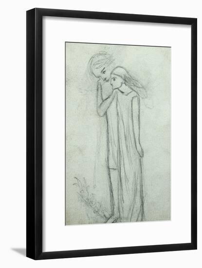 Idea for 'La Belle Dame Sans Merci' (Pencil on Paper) (See also 200314)-Elizabeth Eleanor Siddal-Framed Giclee Print