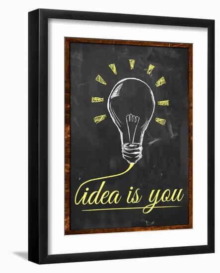 Idea Is You Wallpaper Blackboard-NatanaelGinting-Framed Art Print