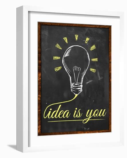 Idea Is You Wallpaper Blackboard-NatanaelGinting-Framed Art Print