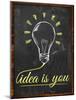 Idea Is You Wallpaper Blackboard-NatanaelGinting-Mounted Art Print