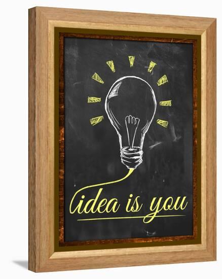 Idea Is You Wallpaper Blackboard-NatanaelGinting-Framed Stretched Canvas