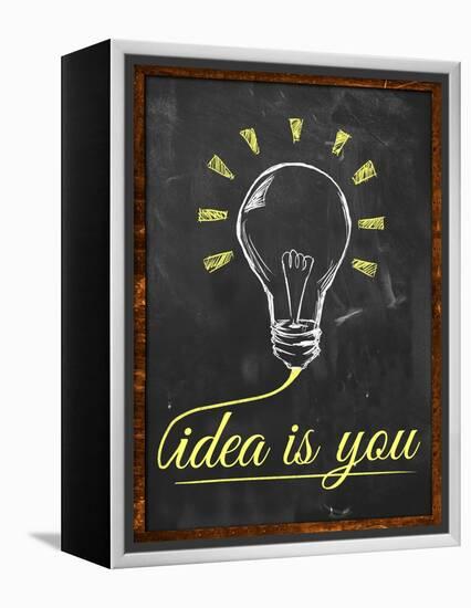 Idea Is You Wallpaper Blackboard-NatanaelGinting-Framed Stretched Canvas