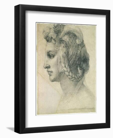 Ideal Head of a Woman, 1526-Michelangelo Buonarroti-Framed Giclee Print