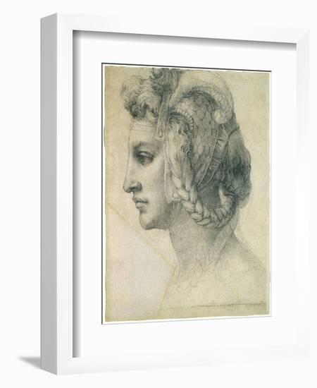 Ideal Head of a Woman, 1526-Michelangelo Buonarroti-Framed Giclee Print
