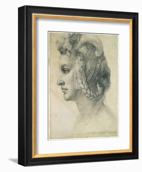 Ideal Head of a Woman, 1526-Michelangelo Buonarroti-Framed Giclee Print