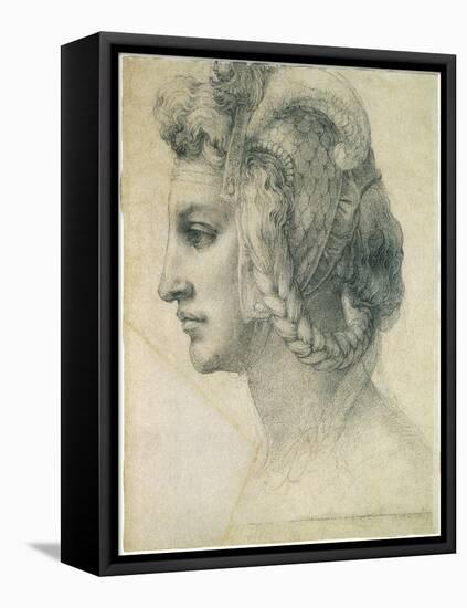 Ideal Head of a Woman, 1526-Michelangelo Buonarroti-Framed Premier Image Canvas