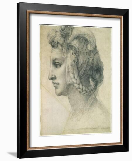 Ideal Head of a Woman, 1526-Michelangelo Buonarroti-Framed Giclee Print