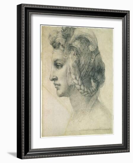 Ideal Head of a Woman, 1526-Michelangelo Buonarroti-Framed Giclee Print