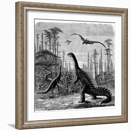 Ideal Jurassic Landscape in America, 1884-Othniel Charles Marsh-Framed Giclee Print