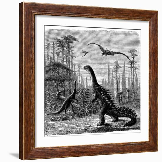 Ideal Jurassic Landscape in America, 1884-Othniel Charles Marsh-Framed Giclee Print