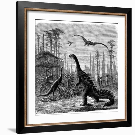 Ideal Jurassic Landscape in America, 1884-Othniel Charles Marsh-Framed Giclee Print