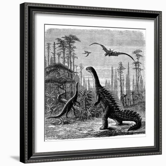 Ideal Jurassic Landscape in America, 1884-Othniel Charles Marsh-Framed Giclee Print