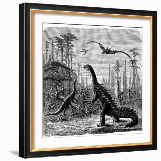 Ideal Jurassic Landscape in America, 1884-Othniel Charles Marsh-Framed Giclee Print