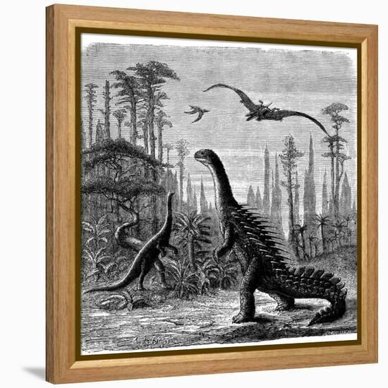 Ideal Jurassic Landscape in America, 1884-Othniel Charles Marsh-Framed Premier Image Canvas