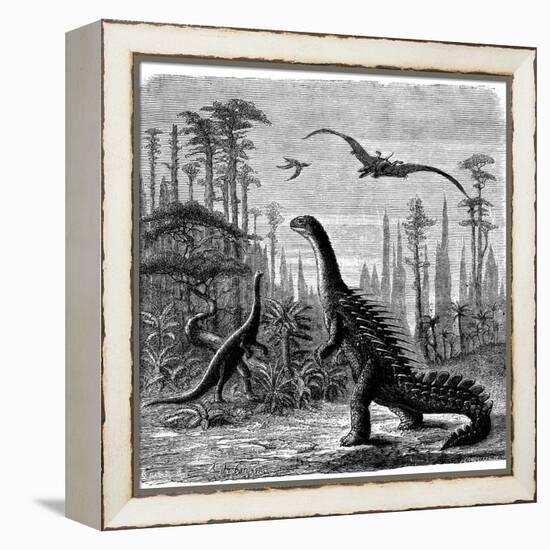 Ideal Jurassic Landscape in America, 1884-Othniel Charles Marsh-Framed Premier Image Canvas
