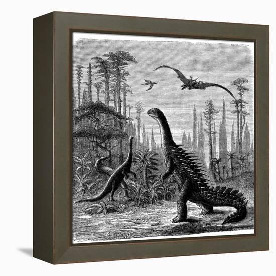 Ideal Jurassic Landscape in America, 1884-Othniel Charles Marsh-Framed Premier Image Canvas