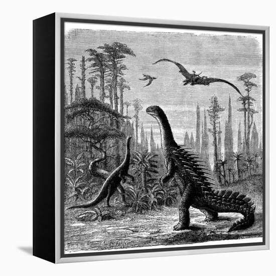 Ideal Jurassic Landscape in America, 1884-Othniel Charles Marsh-Framed Premier Image Canvas