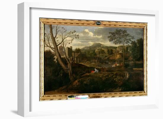 Ideal Landscape. Painting by Nicolas Poussin (1594-1665), 17Th Century. Dim: 1,2X1,87M. Madrid, Pra-Nicolas Poussin-Framed Giclee Print