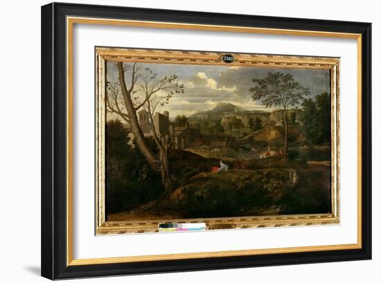 Ideal Landscape. Painting by Nicolas Poussin (1594-1665), 17Th Century. Dim: 1,2X1,87M. Madrid, Pra-Nicolas Poussin-Framed Giclee Print