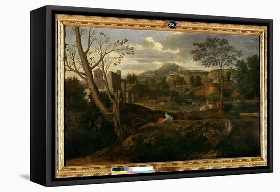 Ideal Landscape. Painting by Nicolas Poussin (1594-1665), 17Th Century. Dim: 1,2X1,87M. Madrid, Pra-Nicolas Poussin-Framed Premier Image Canvas