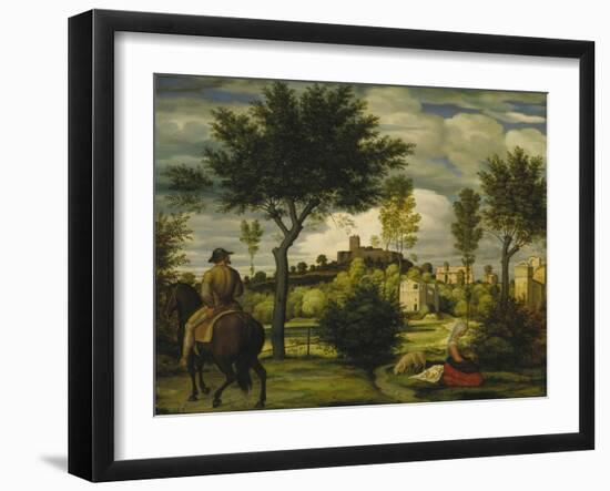Ideal Landscape with Horseman, C. 1822-Woldemar Friedrich Olivier-Framed Giclee Print