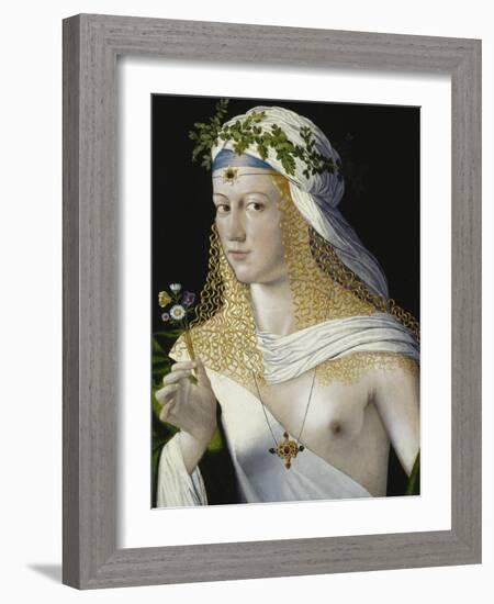 Idealized Portrait of a Courtesan as Flora, about 1520/25-Bartolomeo Veneto-Framed Giclee Print
