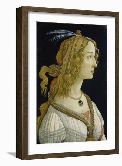 Idealized Portrait of a Lady (Allegedly Simonetta Vespucci), about 1480-Sandro Botticelli-Framed Giclee Print