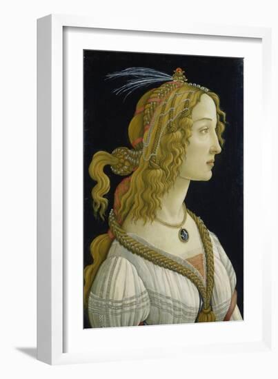 Idealized Portrait of a Lady (Allegedly Simonetta Vespucci), about 1480-Sandro Botticelli-Framed Giclee Print