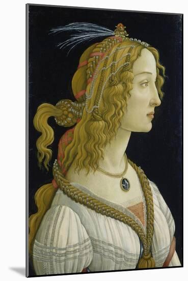 Idealized Portrait of a Lady (Allegedly Simonetta Vespucci), about 1480-Sandro Botticelli-Mounted Giclee Print