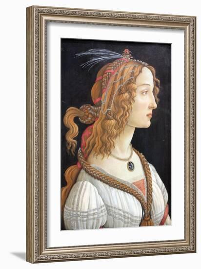 Idealized Portrait of a Lady (Portrait of Simonetta Vespucc), C. 1480-Sandro Botticelli-Framed Giclee Print