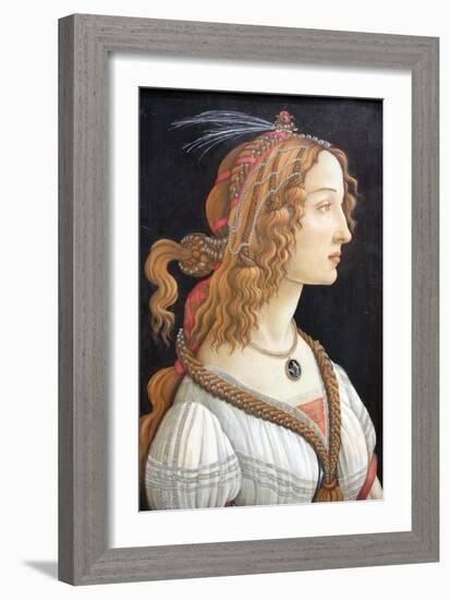 Idealized Portrait of a Lady (Portrait of Simonetta Vespucc), C. 1480-Sandro Botticelli-Framed Giclee Print