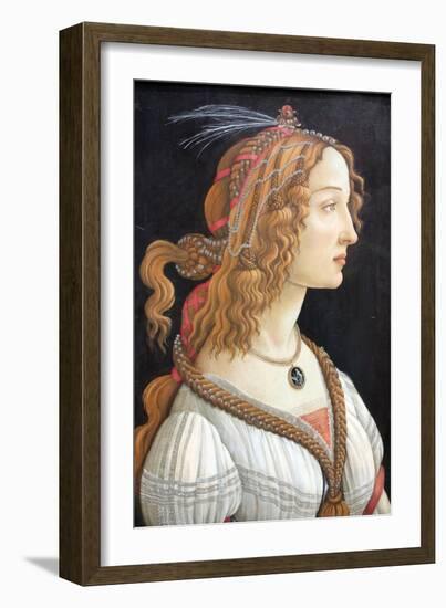 Idealized Portrait of a Lady (Portrait of Simonetta Vespucc), C. 1480-Sandro Botticelli-Framed Giclee Print