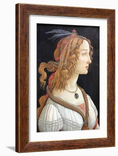 Idealized Portrait of a Lady (Portrait of Simonetta Vespucc), C. 1480-Sandro Botticelli-Framed Giclee Print