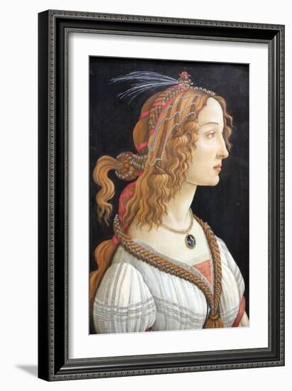 Idealized Portrait of a Lady (Portrait of Simonetta Vespucc), C. 1480-Sandro Botticelli-Framed Giclee Print