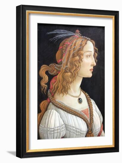 Idealized Portrait of a Lady (Portrait of Simonetta Vespucc), C. 1480-Sandro Botticelli-Framed Giclee Print