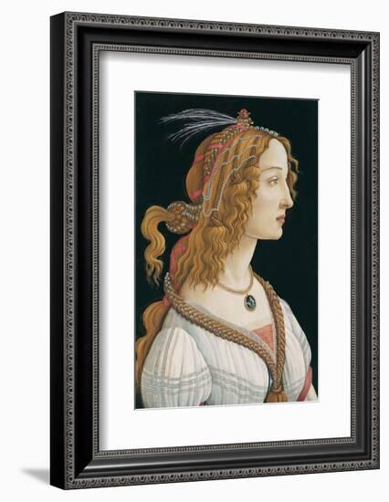 Idealized Portrait of a Lady (Portrait of Simonetta Vespucci as Nymph), 1480-Sandro Botticelli-Framed Art Print