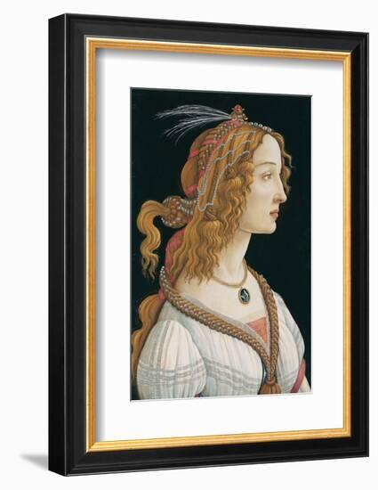 Idealized Portrait of a Lady (Portrait of Simonetta Vespucci as Nymph), 1480-Sandro Botticelli-Framed Art Print