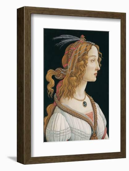 Idealized Portrait of a Lady (Portrait of Simonetta Vespucci as Nymph), 1480-Sandro Botticelli-Framed Art Print