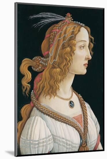 Idealized Portrait of a Lady (Portrait of Simonetta Vespucci as Nymph), 1480-Sandro Botticelli-Mounted Art Print