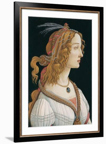 Idealized Portrait of a Lady (Portrait of Simonetta Vespucci as Nymph), 1480-Sandro Botticelli-Framed Giclee Print