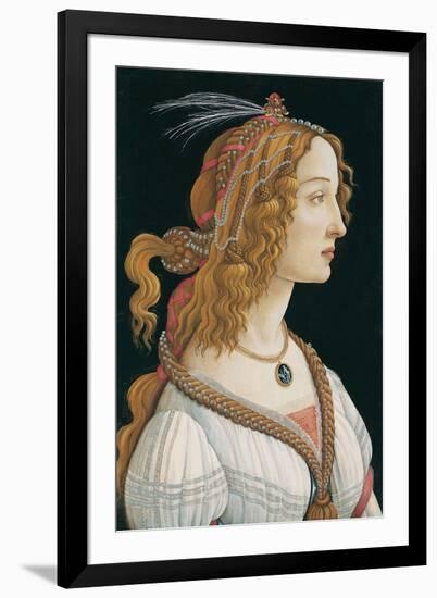 Idealized Portrait of a Lady (Portrait of Simonetta Vespucci as Nymph), 1480-Sandro Botticelli-Framed Giclee Print