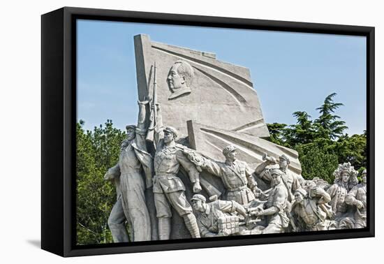 Idealized Statue of Socialist Workers Next to Mao's Museum, Tiananmen Square, Beijing, China-Gavin Hellier-Framed Premier Image Canvas