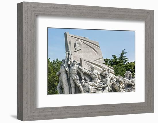 Idealized Statue of Socialist Workers Next to Mao's Museum, Tiananmen Square, Beijing, China-Gavin Hellier-Framed Photographic Print